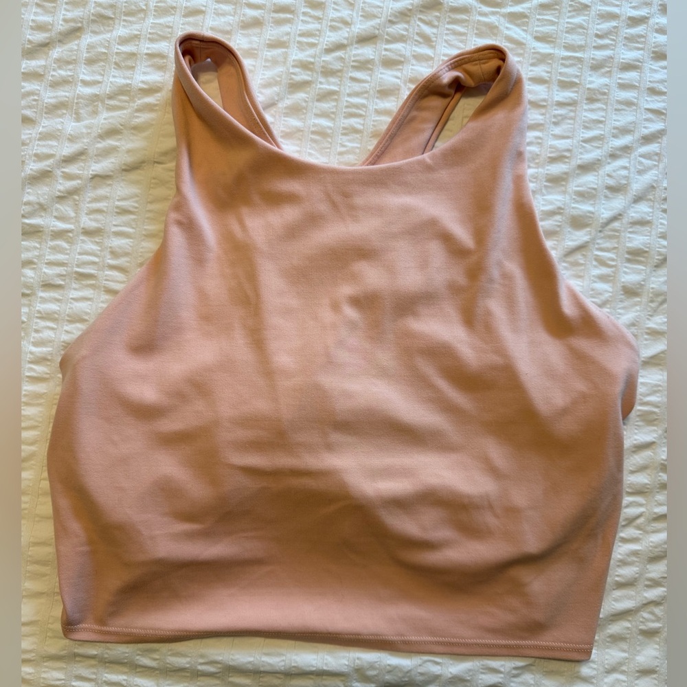 Athleta High-Neck Light Pink Sports Bra